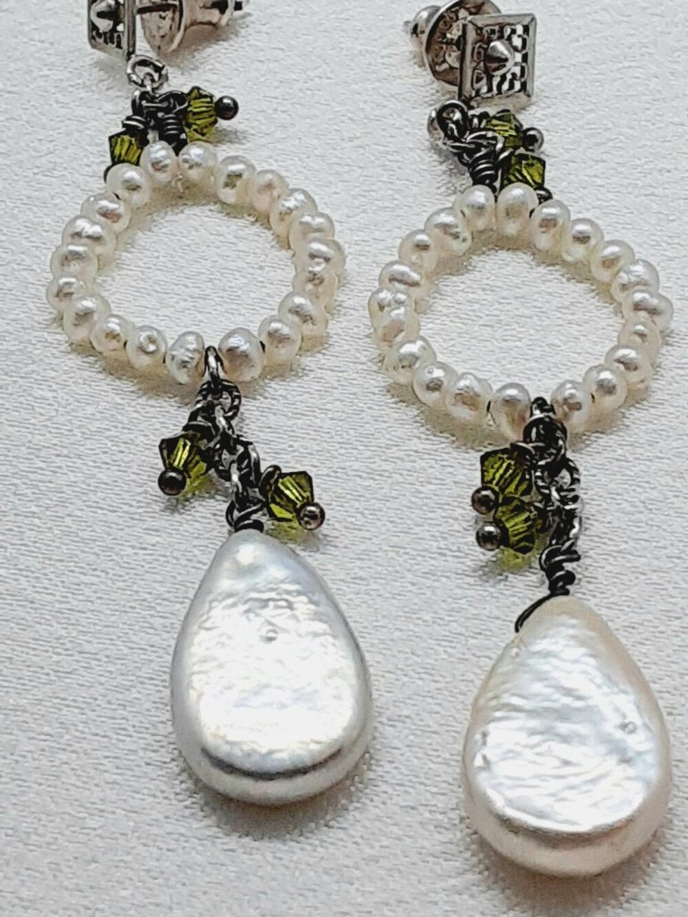 NEW Ivy Stella 925 Drop Pearl Post Earrings for the Bride - Picture 2 of 8